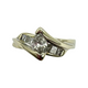 14K White Gold 1/2CTW Diamond Marquise Channel Bypass Ring Diamond ring with a central pear-shaped diamond and smaller side stones on a white background