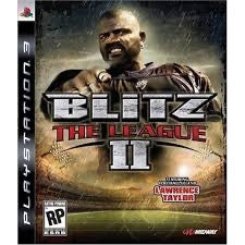 PlayStation 3 game cover for 'Blitz: The League II' featuring a player in a football uniform.