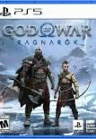 God of War Ragnarok game cover for PlayStation 5 with two characters standing in a snowy landscape.