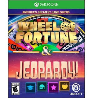 Wheel of Fortune and Jeopardy! game box for Xbox One with Ubisoft logo.