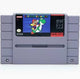 Super Nintendo Entertainment System game cartridge with 'Super Mario World' on a white background
