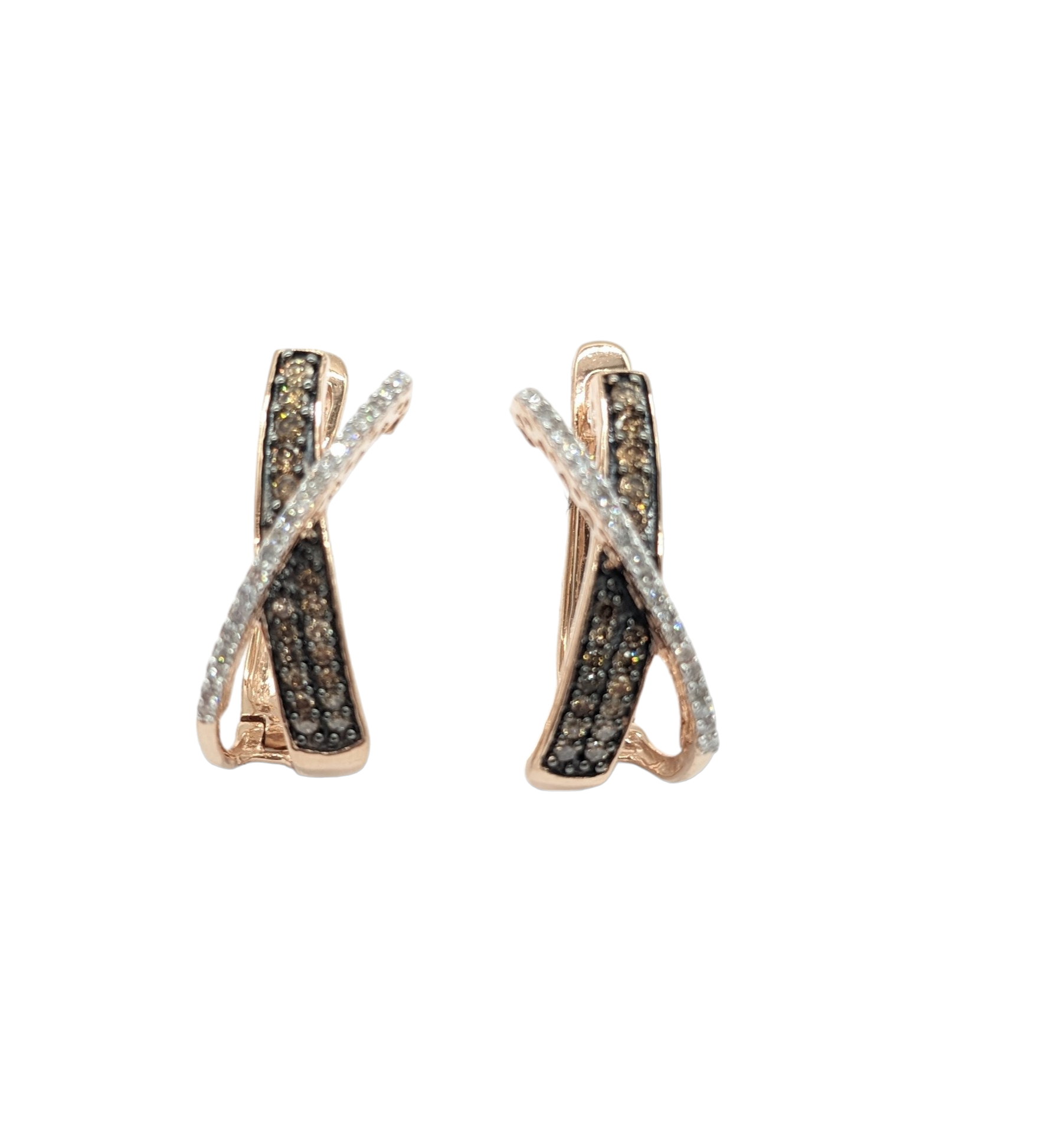 Carat White and Champagne Diamond Earrings