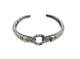 .925 Sterling Silver/14K Gold Ornate Filigree Cuff Bracelet Silver and gold bracelet on a white background