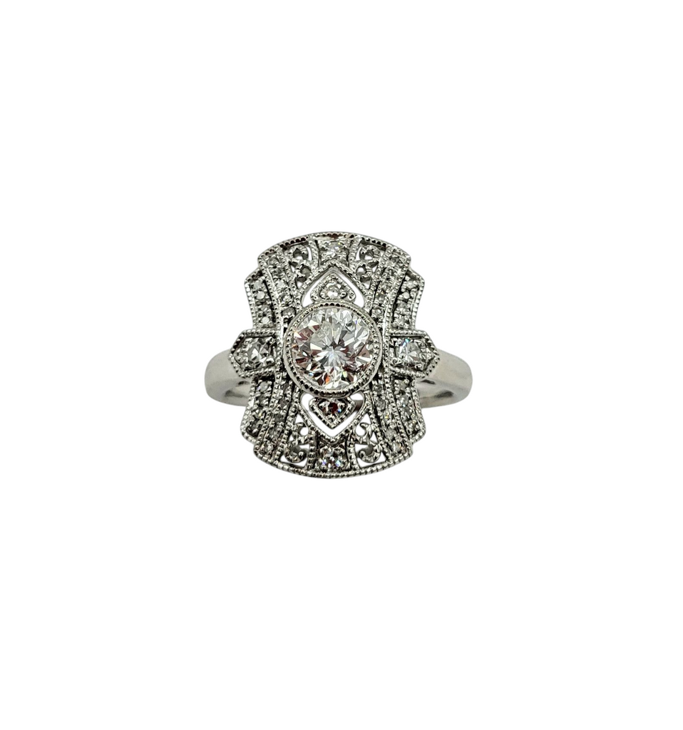 Art Deco Vintage 1.5 Carat Total Weight Diamond Ring