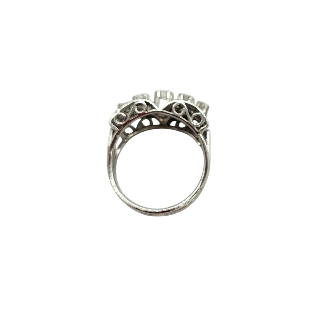 Vintage 5 Inline 3 Row Diamond Ring circle