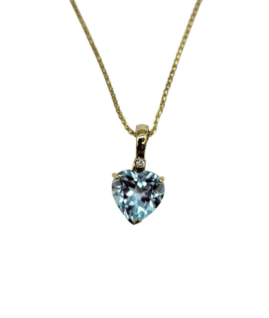 Blue Topaz Heart Shaped Pendant