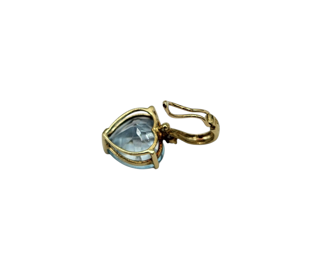 Blue Topaz Heart Shaped Pendant back