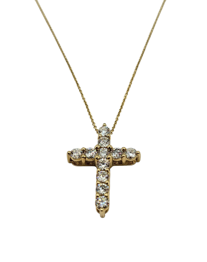 2 Carat Total Weight Lab Diamond Cross and Chain