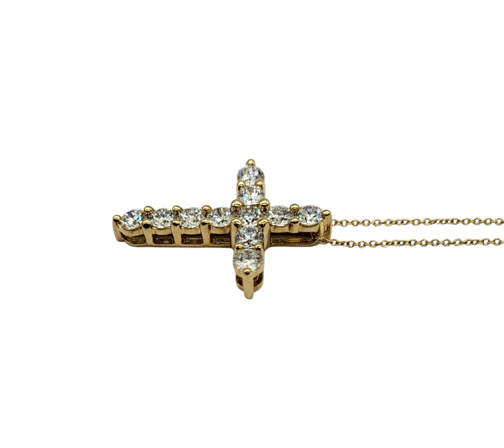 2 Carat Total Weight Lab Diamond Cross and Chain side