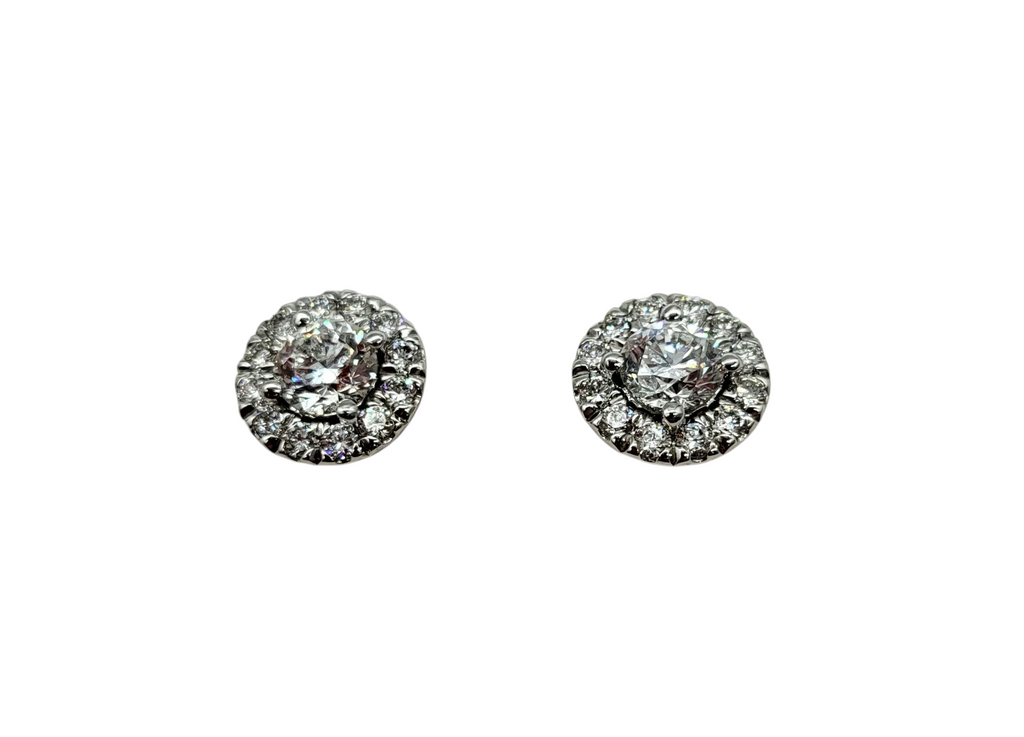 1.50 Carat Total Weight Lab Grown Diamond Earrings flat