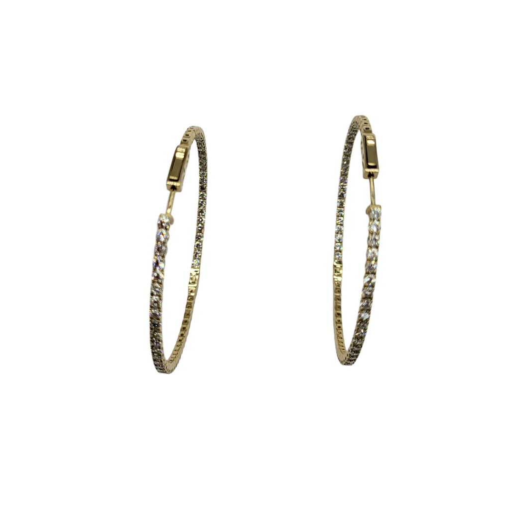 4.5 Carat Total Weight Lab Grown Diamond Hoops clasp