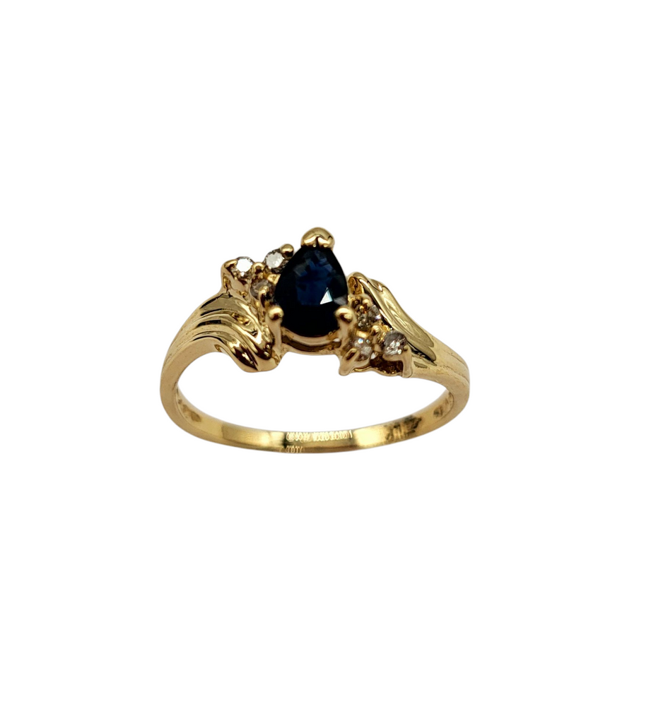 Sapphire and Diamond Chip Ring