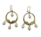 18 Karat Pearl Dangle Hoop Earrings