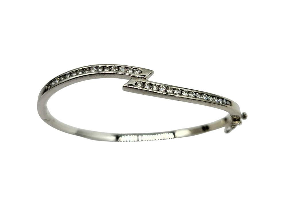 1/2 Carat Total Weight Diamond Bypass Bangle