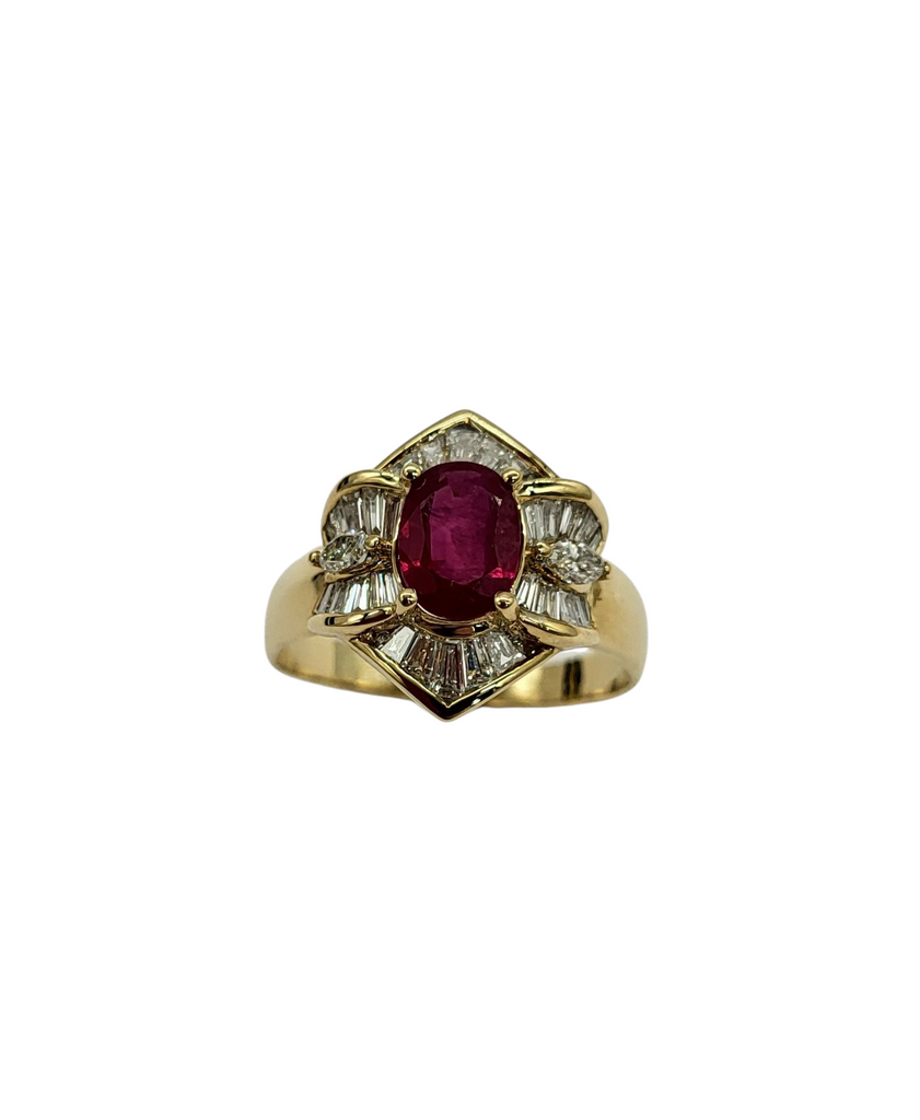 Ruby and Diamond Ring In 18 Karat Gold