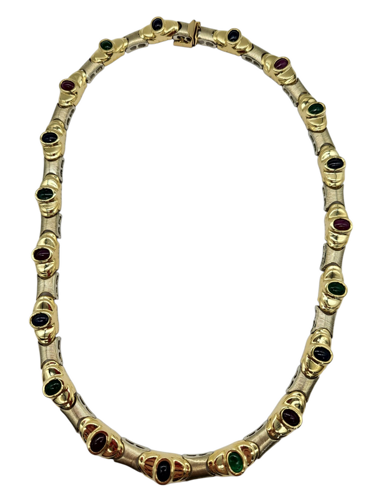 Emerald Ruby and Sapphire Necklace