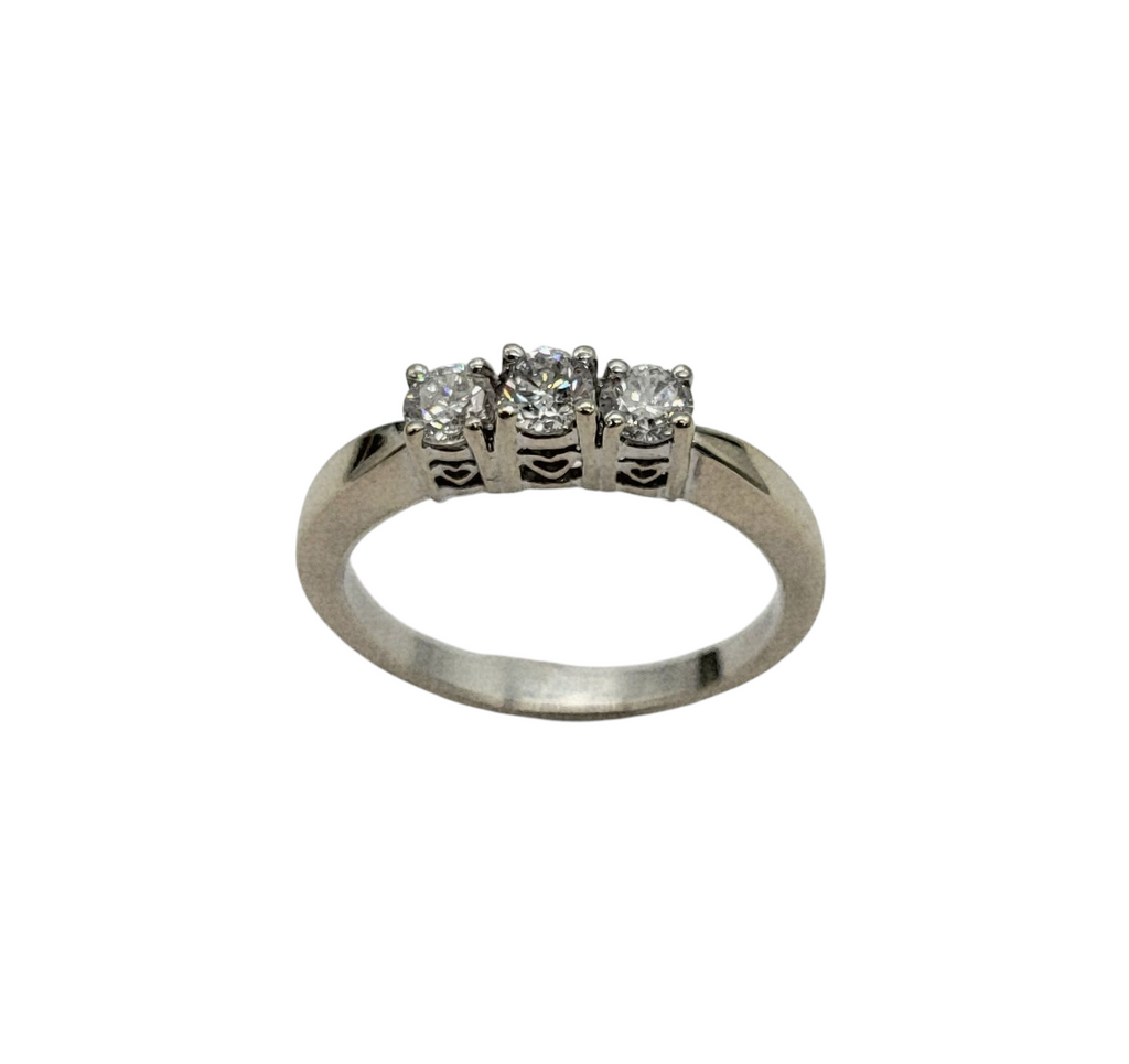 1/2 Carat Total Weight Diamond  3 Inline Ring