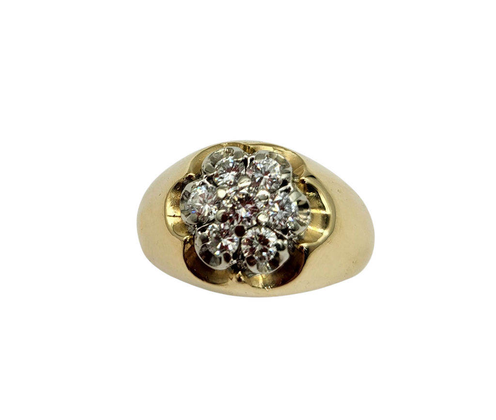3/4 Carat Total Weight Mens Cluster Ring