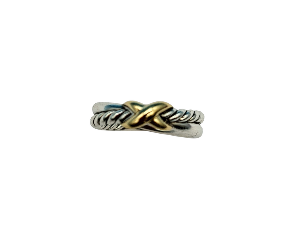 David Yurman Sterling Silver and Gold Ring