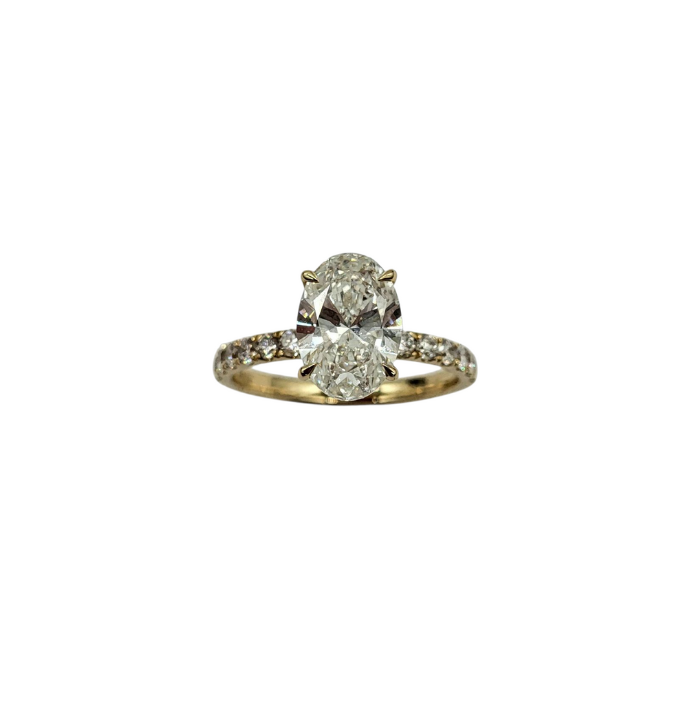 Diamond ring with a white background