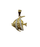 18K Yellow/White Gold Diamond Angelfish Pendant