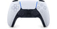 White gaming controller with black accents on a white background