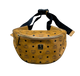 Brown fanny pack with black pattern on a white background