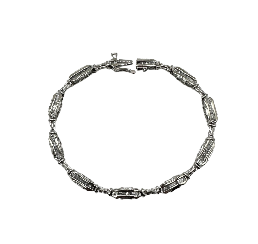 Silver bracelet on a white background