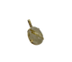 Gold pendant with a clear stone on a white background