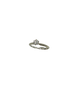 Silver ring with a diamond on a white background