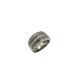 Silver ring with multiple bands and embedded stones on a white background