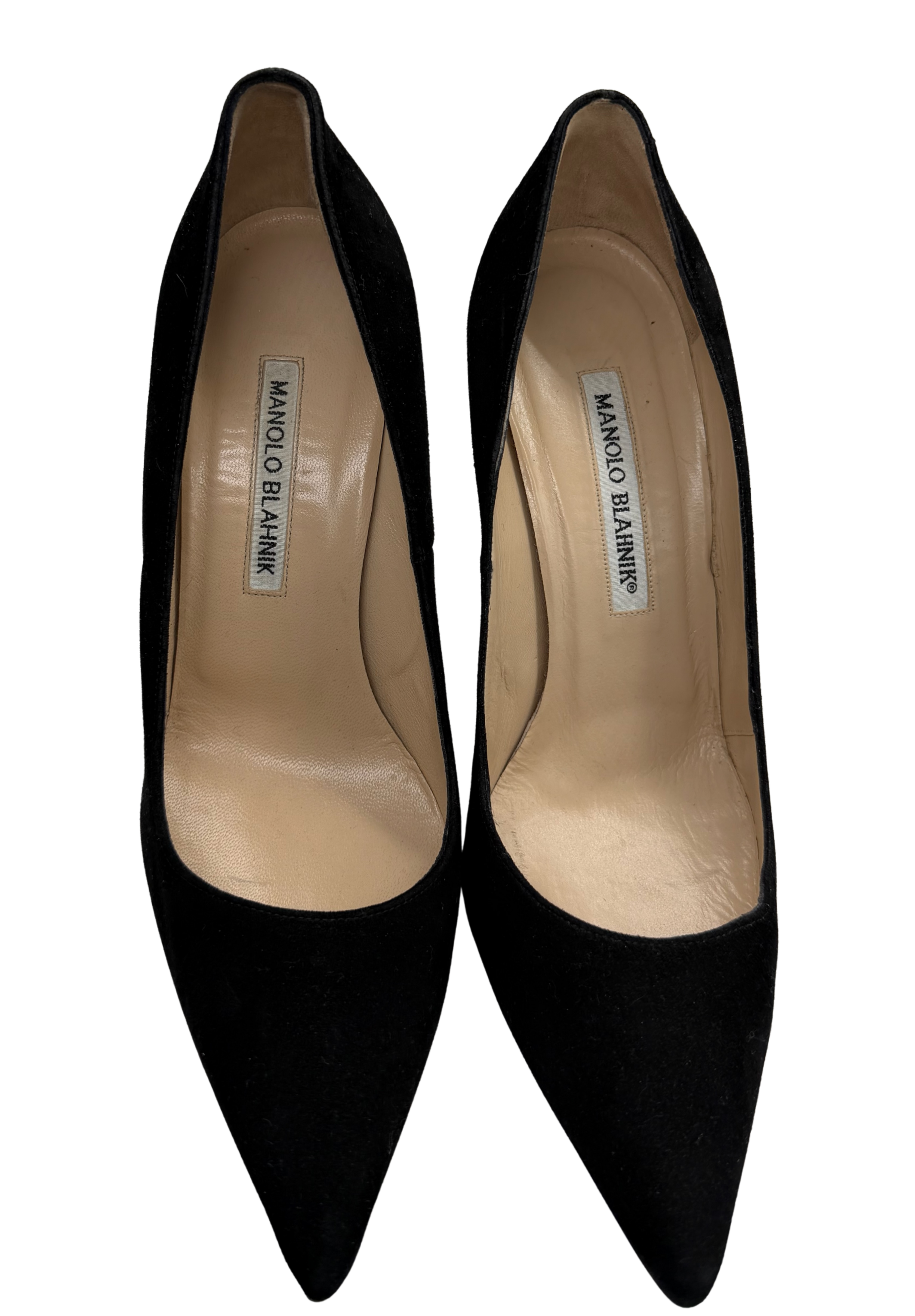 Manolo Blahnik Black Suede Pointed Toe Heels, Size 37 Manolo Blahnik Black Suede Pointed Toe Heels, Size 37