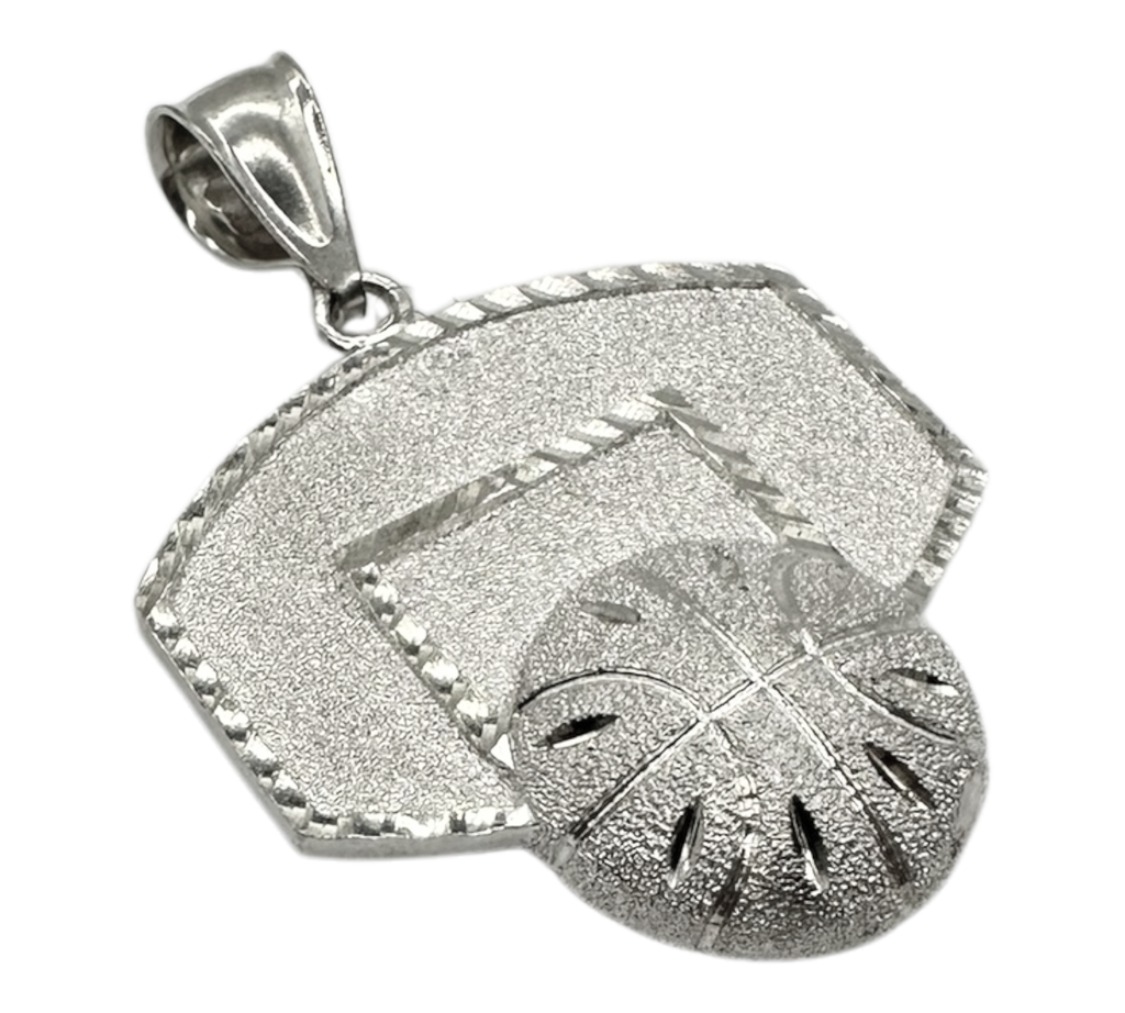 Sterling Silver Diamond Cut Basketball Pendant