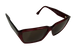Sunglasses with dark lenses and red-brown frame on a white background