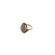 Gold ring with a heart-shaped diamond cluster on a white background
