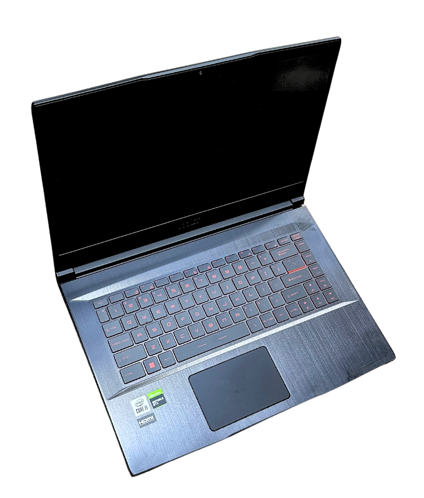 Open laptop on a white background