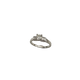 Silver ring with a diamond on a white background