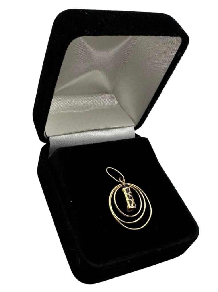Vintage 14k Yellow Gold Onyx Pendant Charm  .9 Grams