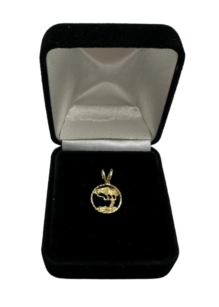 14k Yellow Gold Tree Cutout Charm Pendant - .9 Grams