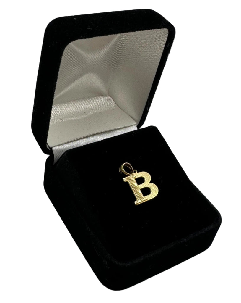 10K Yellow Gold “B Initial Charm Pendant  .6 Grams