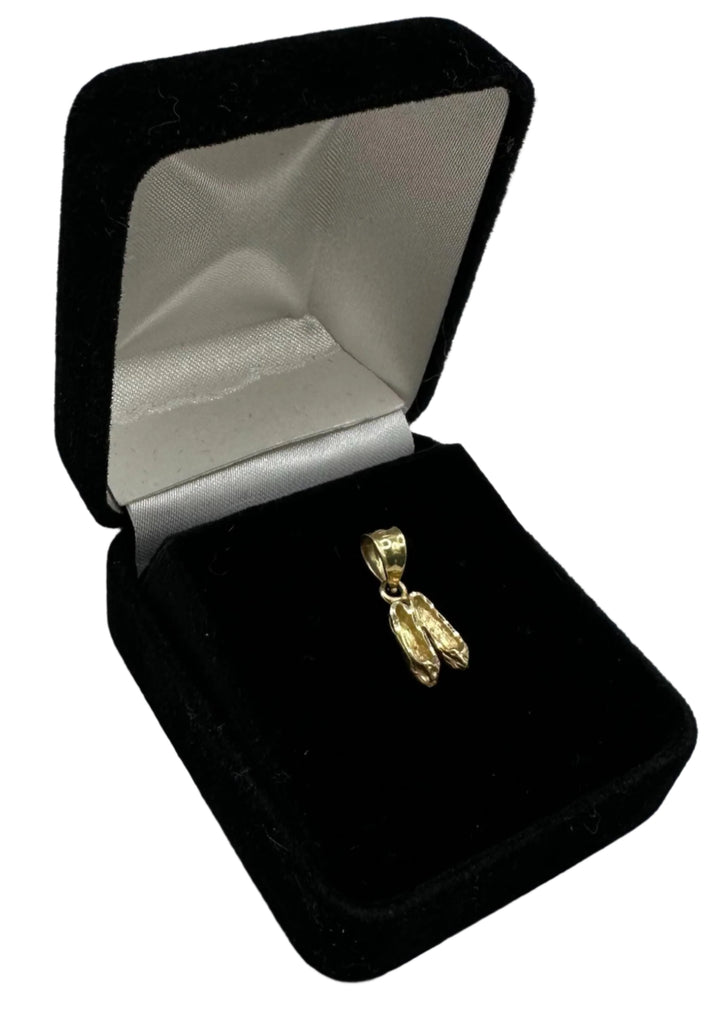 14K Yellow Gold Diamond-Cut Ballet Shoes Pendant  .8 Grams