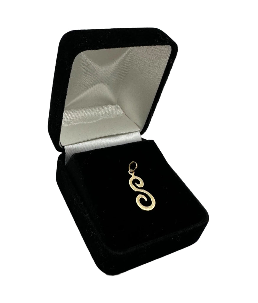 14k Yellow Gold "S" Initial Charm Pendant - .4 Grams
