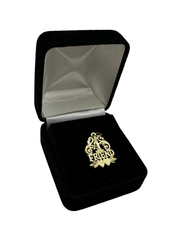 Number 1 Friend 14K Yellow Gold Charm Pendant - 1.1 Grams