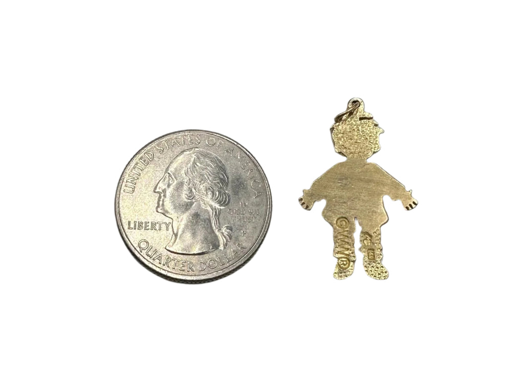 14k Yellow Gold Boy Silhouette Pendant  2.9 Grams