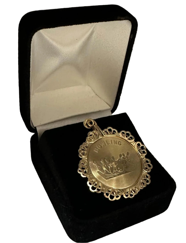 Vintage 14k Yellow Gold Bowling Pendant  6.4 Grams