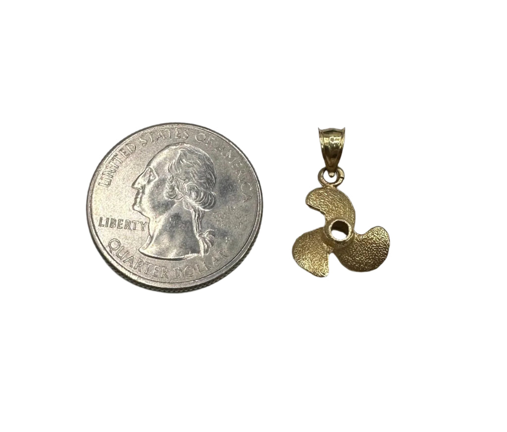 14k Yellow Gold Propeller Pendant - 1.1 Grams