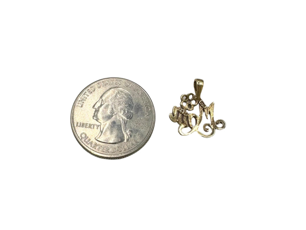 Mom Charm Pendant  10K Yellow Gold, .6 Grams