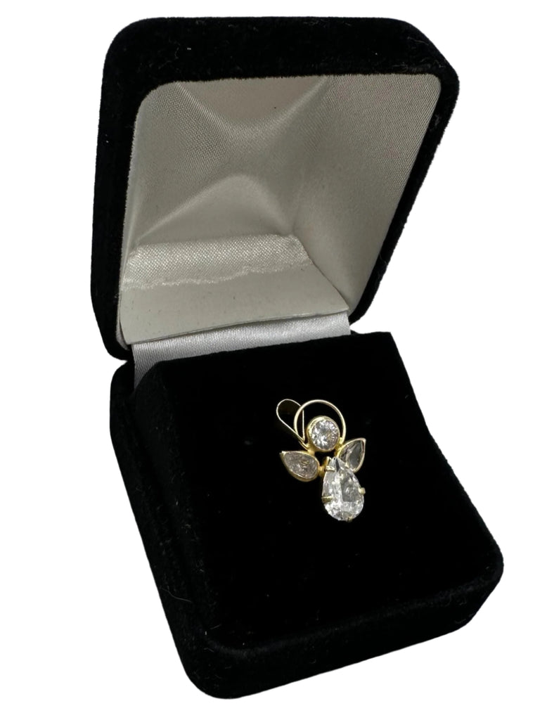 10k Yellow Gold CZ Angel Charm Pendant  1.3 Grams