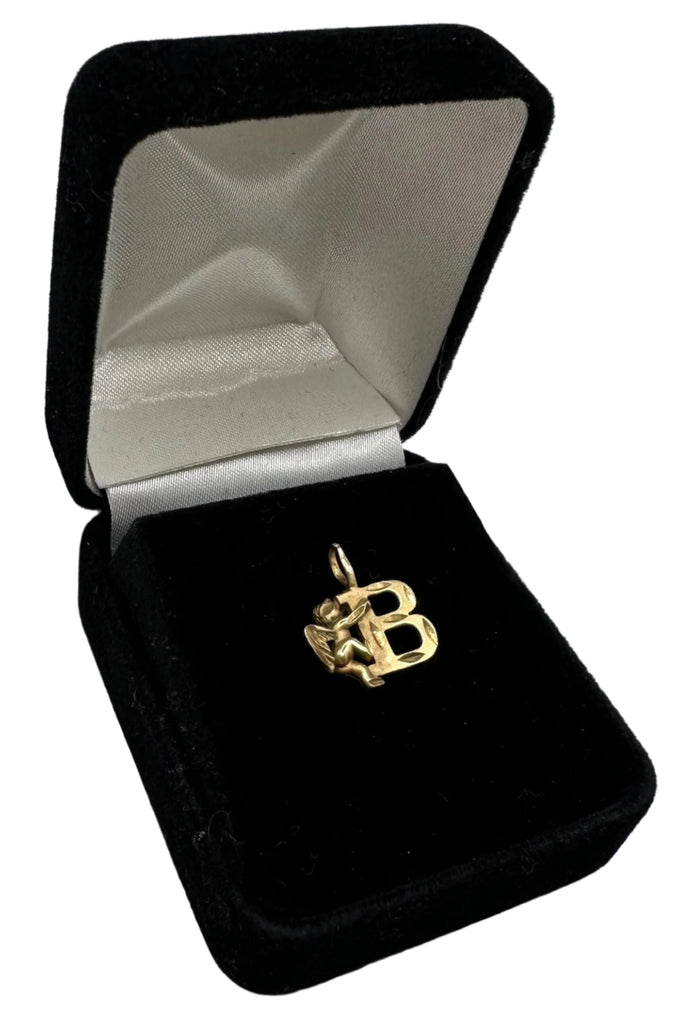 10k Yellow Gold “B Initial Pendant Charm  .5g
