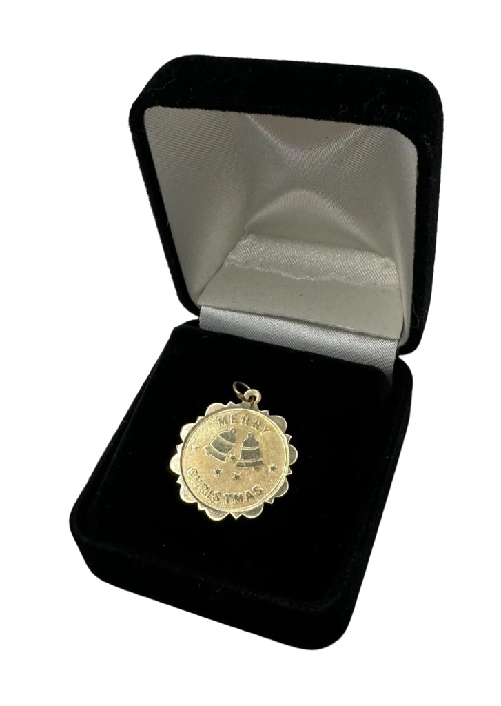 14K Yellow Gold "Merry Christmas" Pendant Charm  1.4 Grams